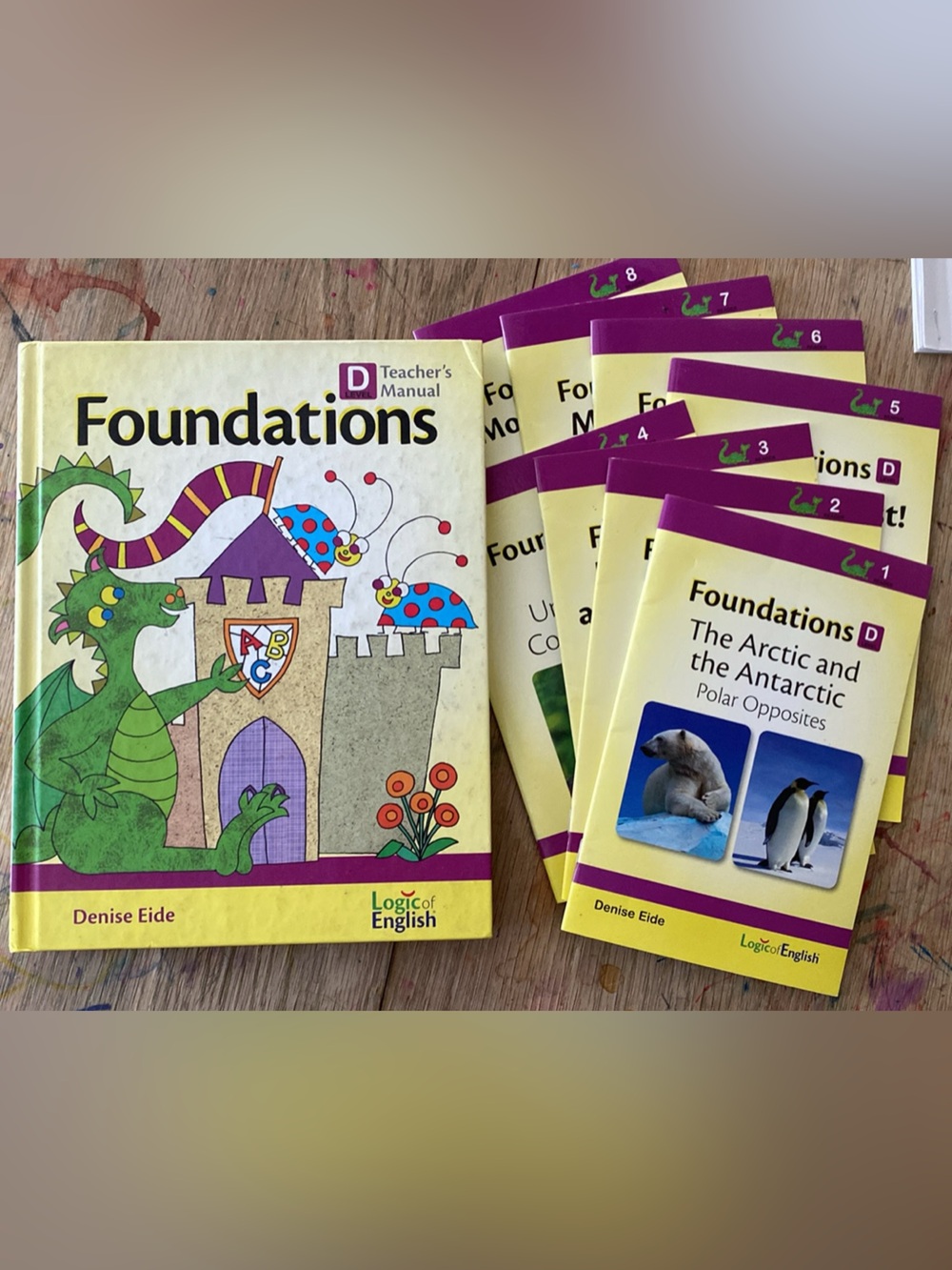 Foundations D Teacher's Manual + Student Readers - Yellow & Purple Set